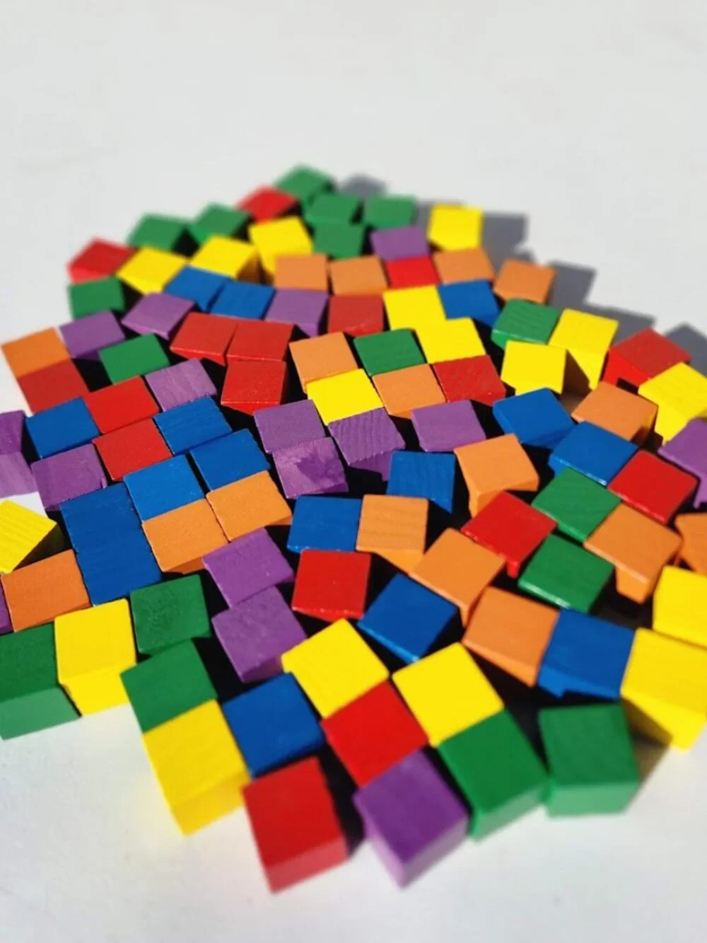 NEW Learning Resources Wooden Color Cubes 2 cm 100 Blocks 5 colors Math Manipula
